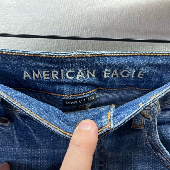 American Eagle Jegging Jeans Womens 6 Long Tall Blue Denim Super Stretch 2204 - Picture 2 of 11